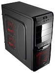 Корпус AEROCOOL V3X Advance Black Edition, ATX, без БП, 1х USB 3.0, 1х USB 2.0, в комплекте 1х 120-мм red LED + 1x 80-мм black fan