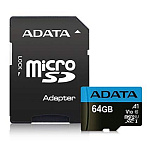 1273897 Карта памяти MICRO SDXC 64GB CLASS10 W/A AUSDX64GUICL10A1-RA1 ADATA