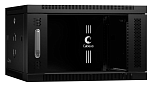 Cabeus SH-05F-6U60/35-BK Шкаф телекоммуникационный настенный 19" 6U 600x350x368mm (ШхГхВ) дверь стекло, цвет черный (RAL 9004)