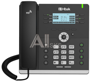 Классический IP-телефон Hitek, UC903P RU, до 6 SIP-аккаунтов, монохромный ЖКД 2.8" 192*64 пикс. с подсветкой, HD-звук, 10 прогр. клав., BLF/BLA, PoE, БП в комплекте