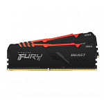 1376263 Модуль памяти KINGSTON Fury Beast Gaming DDR4 Общий объём памяти 16Гб Module capacity 8Гб Количество 2 3600 МГц Радиатор Множитель частоты шины 17 1.3