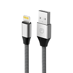DCS8PINUNC Unico Кабель lightning - USB, 2,1А, 480 Мбит/с, нейлон, металл, 1м, серый, RTL BOX