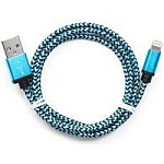 1427688 Gembird Кабель USB 2.0 Cablexpert CC-ApUSB2bl1m, AM/Lightning 8P, 1м, нейлоновая оплетка, алюминиевые разъемы, синий, пакет