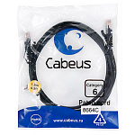 1692523 Cabeus PC-UTP-RJ45-Cat.6-1.5m-BK Патч-корд U/UTP, категория 6, 2xRJ45/8p8c, неэкранированный, черный, PVC, 1.5м