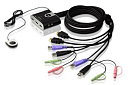 CS692-AT ATEN 2-Port USB HDMI/Audio Cable KVM Switch with Remote Port Selector
