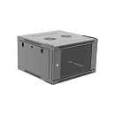Настенный шкаф Wize Pro [W6UQSR] 19", 6U, быстрая сборка без инструментов, 600х600 мм, стеклянная передняя дверь, задняя стенка металлическая, неоткид