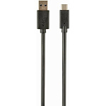 1960916 Filum Кабель USB 3.0, 1 м., черный, 3A, разъемы: USB A male- USB Type С male, пакет. [FL-C-U3-AM-CM-1M] (894178)