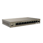 11045981 TENDA TEG1110PF-8-102W Коммутатор настольный 9-Ports 10/100/1000 Base-T + 1-Port 1000 Base-X SFP 8-Ports PoE(PoE бюджет 92W)