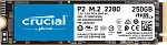 1000677134 Твердотельный накопитель Crucial SSD P2, 250GB, M.2(22x80mm), NVMe, PCIe 3.0 x4, 3D TLC, R/W 2100/1150MB/s, IOPs 170 000/260 000, TBW 150, DWPD 0.3