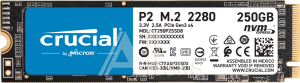 1000677134 Твердотельный накопитель Crucial SSD P2, 250GB, M.2(22x80mm), NVMe, PCIe 3.0 x4, 3D TLC, R/W 2100/1150MB/s, IOPs 170 000/260 000, TBW 150, DWPD 0.3