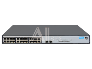JH018A#ABB HPE 1420 24G 2SFP+ Switch (24 ports 10/100/1000 + 2 SFP+ 1G/10G, unmanaged, fanless, 19")