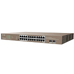 1888672 IP-COM G1126P-24-410W Коммутатор PoE неуправляемый 24-Ports 10/100/1000 Base-T + 2-Port 1000 Base-X SFP / 24-Ports PoE (PoE бюджет 370W)