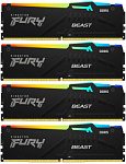 Память DDR5 4x16GB 6000MHz Kingston KF560C40BBAK4-64 Fury Beast RGB RTL Gaming PC5-48000 CL40 DIMM 288-pin 1.35В kit dual rank с радиатором Ret