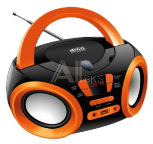 480245 Аудиомагнитола Hyundai H-PCD120 черный/оранжевый 4Вт/CD/CDRW/MP3/FM(dig)/USB