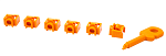 LAN-SEC45-PL-SET-OR Комплект заглушек порта RJ-45 (6 шт.) + ключ, оранжевый
