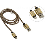 1672569 Defender USB кабель ACH01-03T PRO USB2.0 Золотой, AM-LightningM,1m,2.1А (87806)