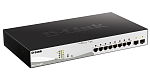 DGS-1210-10MP/FL1A Коммутатор D-LINK Управляемый L2 PoE-коммутатор, 8x1000Base-T PoE, 2x1000Base-X SFP, PoE-бюджет 130 Вт, защита от статического электричества до 6 кВ, CLI
