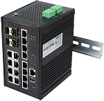 1000641231 OSNOVO Промышленный гигабитный L2+ коммутатор PoE на 20 портов, 8 *10/100/1000Base-T с PoE (до 30W), 8 *10/100/1000Base-T, 4 *SFP 1000Base-X,