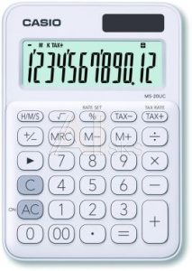 1048488 Калькулятор настольный Casio MS-20UC-WE-W-EC белый 12-разр.