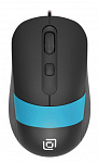 1869099 Мышь Оклик 310M черный/синий оптическая (2400dpi) USB для ноутбука (4but)