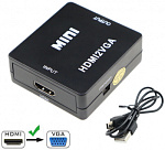 1933141 Переходник аудио-видео Premier 5-983M HDMI (f)/VGA (f)/Jack 3.5 (f) черный