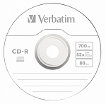 34979 Диск CD-R Verbatim 700Mb 52x Slim case (10шт) (43415)