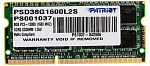 1196004 Модуль памяти для ноутбука SODIMM 8GB PC12800 DDR3L PSD38G1600L2S PATRIOT