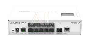 CRS212-1G-10S-1S+IN Маршрутизатор MIKROTIK Cloud Router Switch 212-1G-10S-1S+IN with Atheros QC8519 400Mhz CPU, 64MB RAM, 1xGigabit LAN, 10xSFP cages, 1xSFP+ cage, RouterOS L5, LCD pan