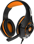 1000442560 Гарнитура игровая CROWN CMGH-102T Black&orange (Подключение USB, встроенная аудио карта, Частотныи? диапазон: 20Гц-20,000 Гц ,Кабель 2.1м,Размер D