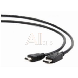 1500975 Cablexpert Кабель DisplayPort->HDMI, 5м, 20M/19M, черный, экран, пакет (CC-DP-HDMI-5M)