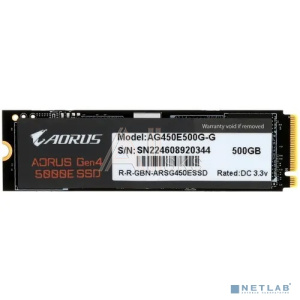 Твердотельный накопитель SSD Gigabyte 5000E AG450E500G-G 500GB M.2 NVMe PCIe 4.0 Твердотельный накопитель SSD Gigabyte 5000E AG450E500G-G 500GB M.2 NVMe PCIe 4.0