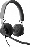 1415644 Наушники с микрофоном Logitech Zone Wired UC черный матовый 1.9м накладные USB оголовье (981-000875)