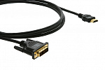 133505 Переходной кабель [97-0201003] Kramer Electronics [C-HM/DM-3] HDMI-DVI с золотым покрытием разъема (Вилка - Вилка), 0.9 м