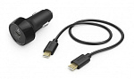 1431781 Автомобильное зар./устр. Hama H-183327 3A PD+QC универсальное кабель USB Type C черный (00183327)