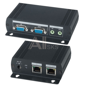 118029 SC&T VE02AL Комплект (передатчик VE02ALT+ приемник VE02ALR) для усиления и каскадной передачи VGA-сигнала (до 1600x1200 @85Hz) и стерео аудиосигнал