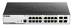 D-Link DGS-3000-20L/B1A, L2 Managed Switch with 16 10/100/1000Base-T ports and 4 1000Base-X SFP ports.16K Mac address, 802.3x Flow Control, 4K of 802.
