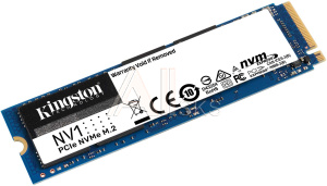 1000649671 Твердотельный накопитель Kingston SSD NV1, 250GB, M.2 22x80mm, NVMe, PCIe 3.0 x4, R/W 2100/1100MB/s, TBW 60, DWPD 0.22 (3 года)