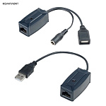 7887305 SC&T UE01 Удлинитель USB интерфейса по кабелю витой пары (CAT5 и выше) (комплект: приёмник + передатчик)