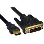 1124236 Кабель HDMI-DVI Gembird, 7.5м, 19M/19M, single link, черный, позол.разъемы,экран [CC-HDMI-DVI-7.5MC]