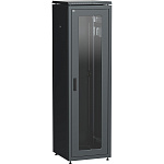 1000650759 ITK Шкаф сетевой 19" LINEA N 33U 600х800 мм стеклянная передняя дверь, задняя металлическая черный