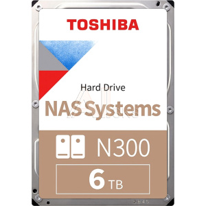 1000635601 Жесткий диск/ HDD Toshiba N300 NAS SATA3 6Tb 3.5" 7200 256Mb (analog HDWG160UZSVA) 1 year warranty