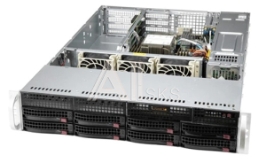 SYS-520P-WTR Сервер SUPERMICRO SuperServer 2U 520P-WTR no CPU(1)Scalable/TDP 270W/ no DIMM(8)/SATARAID HDD(8)LFF/2x10GbE/2xFHHL,2xLP,M2/600W