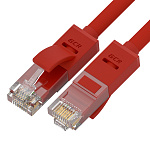 1000507512 Greenconnect Патч-корд прямой 0.3m, UTP кат.5e, красный, позолоченные контакты, 24 AWG, литой, GCR-LNC04-0.3m, ethernet high speed 1 Гбит/с, RJ45,