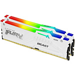 11062589 Память оперативная/ Kingston 32GB 5200MT/s DDR5 CL40 DIMM (Kit of 2) FURY Beast White RGB XMP