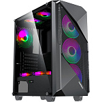 1000703725 Компьютерный корпус, без блока питания ATX/ Gamemax Revolt ATX case, black, w/o PSU, w/1xUSB3.0+1xUSB2.0, w/3x12cm ARGB GMX-FN12-Rainbow-T front