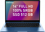 1871324 Ноутбук Infinix Inbook XL23 Core i5 1155G7 8Gb SSD512Gb Intel Iris Xe graphics 14" IPS FHD (1920x1080) Windows 11 Home lt.blue WiFi BT Cam (T109865)