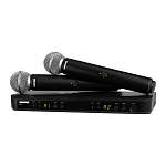 149106 Микрофонная система SHURE [BLX288E/SM58-M17] беспроводная, двухканальная, с двумя ручными передатчиками SM58. Частота UHF 662-686 МГц
