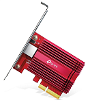 TP-Link TX401, 10 гигабитный сетевой адаптер PCI Express, PCIe 3.0 4, в комплекте кабель Ethernet CAT6A, поддержка стандартов 100 Мбит/с, 1 Гбит/с, 2,