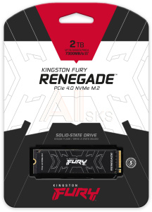 1000654105 Твердотельный накопитель/ Kingston SSD Fury Renegade, 2000GB, M.2(22x80mm), NVMe, PCIe 4.0 x4, 3D TLC, R/W 7300/7000MB/s, IOPs 1 000 000/1 000 000,