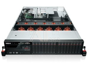 70B0000CRU Сервер LENOVO ThinkServer RD640 E5-2620v2 Rack(2U)/Xeon6C 2.1GHz(15Mb)/2x4GbRDIMM(LV)/Raid 710 w/FBWC(1Gb RAID 0/1/10/5/50/6/60)/no HDD(16)SFF/DVD-RW/